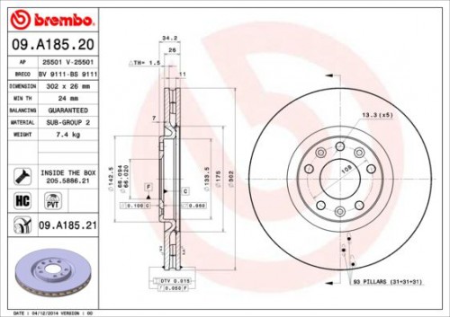 Remschijf BREMBO