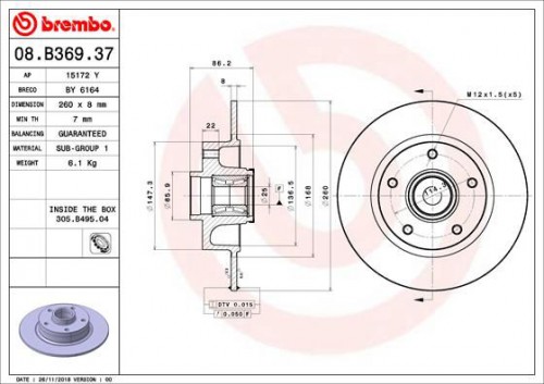 Remschijf BREMBO