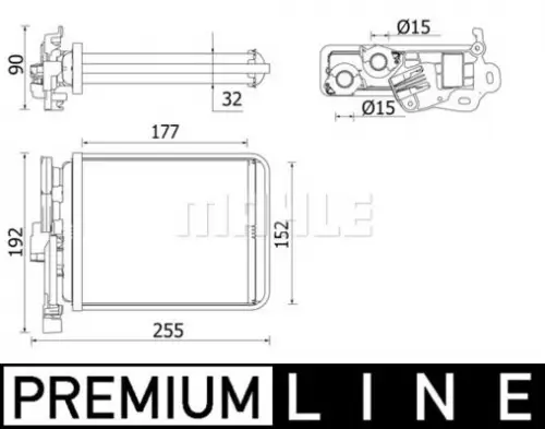 Kachelradiateur, interieurverwarming MAHLE