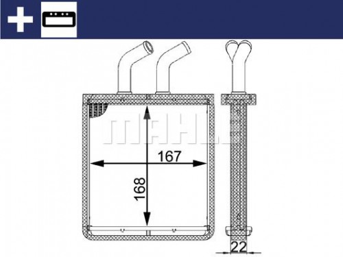 Kachelradiateur, interieurverwarming MAHLE