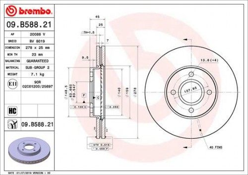 Remschijf BREMBO