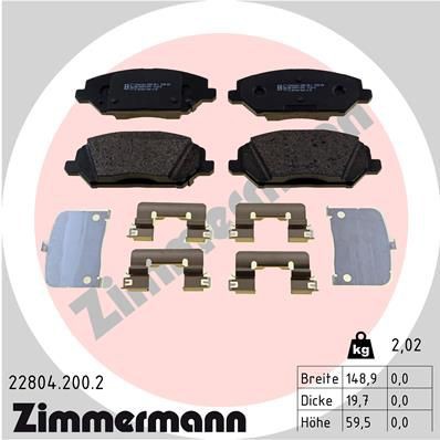 Remblokkenset, schijfrem ZIMMERMANN