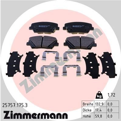 Remblokkenset, schijfrem ZIMMERMANN