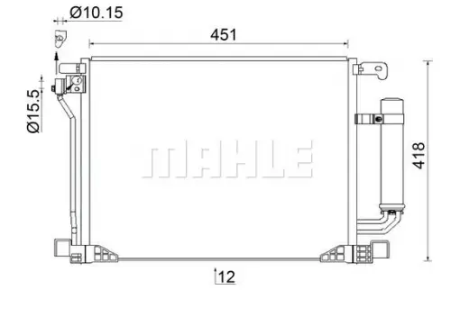 Condensor, airconditioning MAHLE