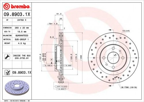 Remschijf BREMBO