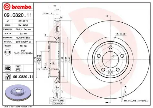 Remschijf BREMBO