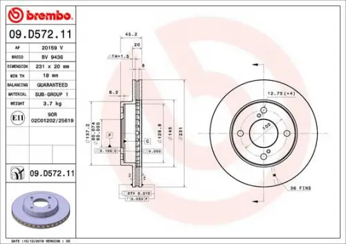 Remschijf BREMBO