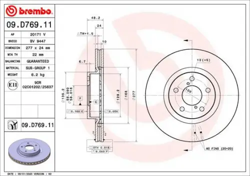 Remschijf BREMBO