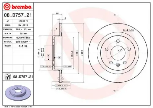 Remschijf BREMBO