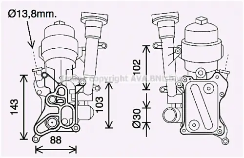 Oliekoeler, motorolie AVA QUALITY COOLING