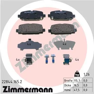 Remblokkenset, schijfrem ZIMMERMANN