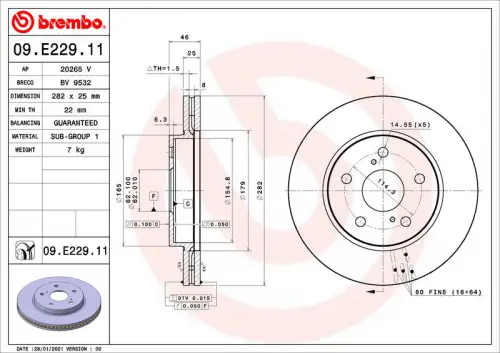 Remschijf BREMBO