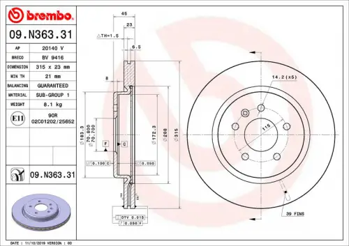 Remschijf BREMBO