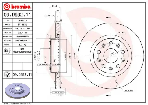 Remschijf BREMBO