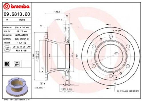 Remschijf BREMBO