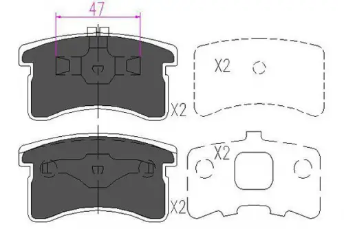 Remblokkenset, schijfrem KAVO PARTS