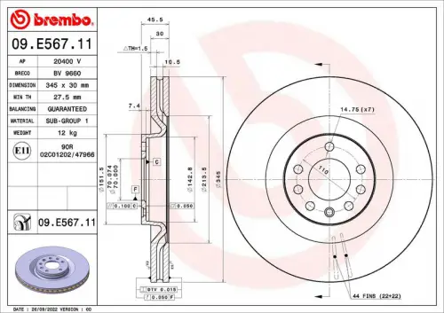 Remschijf BREMBO