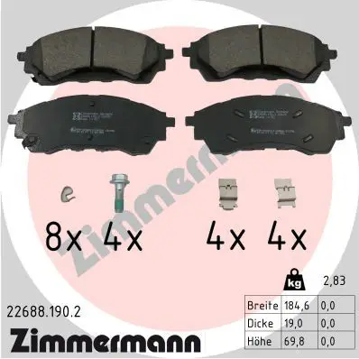 Remblokkenset, schijfrem ZIMMERMANN