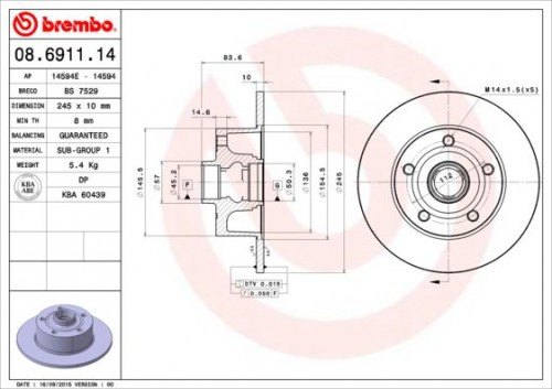 Remschijf BREMBO