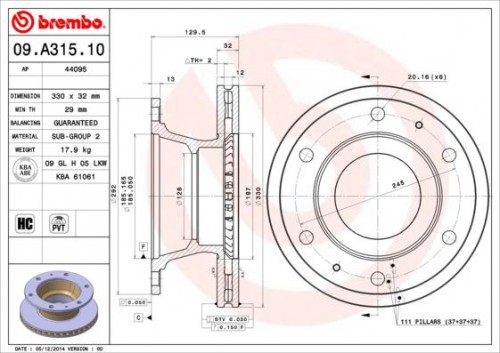 Remschijf BREMBO