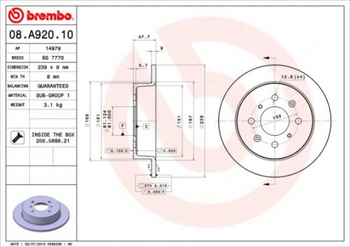 Remschijf BREMBO