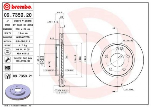 Remschijf BREMBO