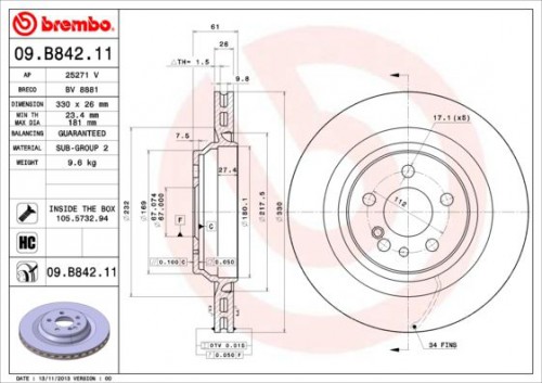 Remschijf BREMBO