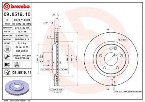 Remschijf BREMBO