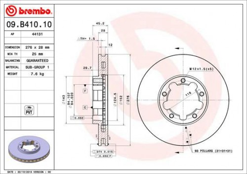 Remschijf BREMBO