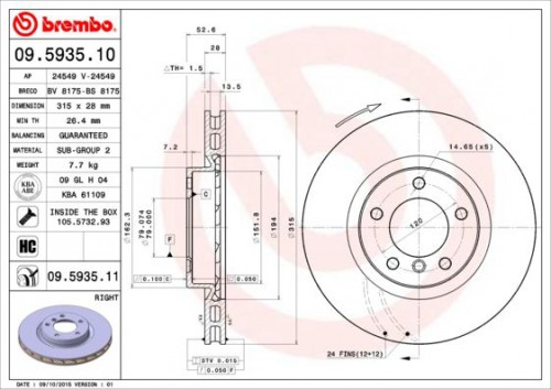 Remschijf BREMBO