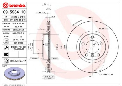 Remschijf BREMBO