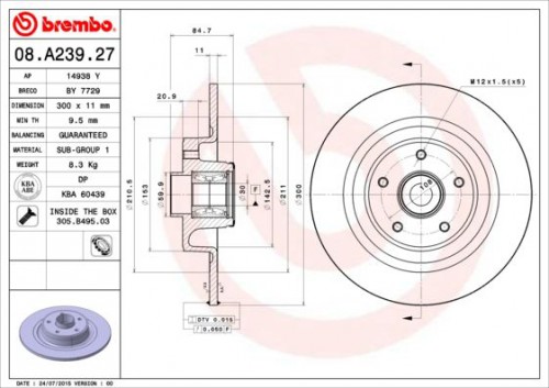 Remschijf BREMBO