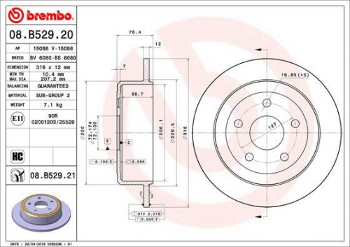 Remschijf BREMBO