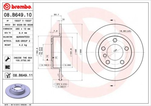 Remschijf BREMBO