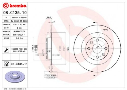 Remschijf BREMBO