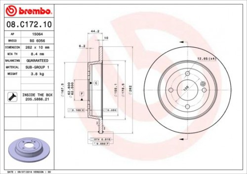 Remschijf BREMBO