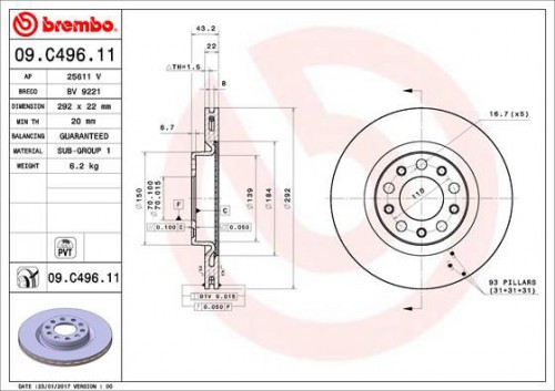 Remschijf BREMBO