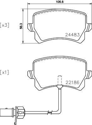 Remblokkenset, schijfrem BREMBO