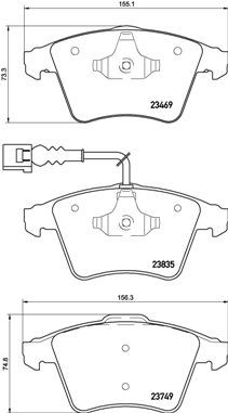 Remblokkenset, schijfrem BREMBO