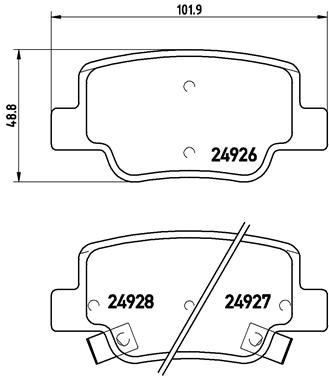 Remblokkenset, schijfrem BREMBO