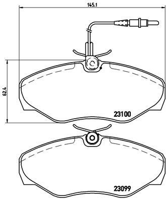 Remblokkenset, schijfrem BREMBO