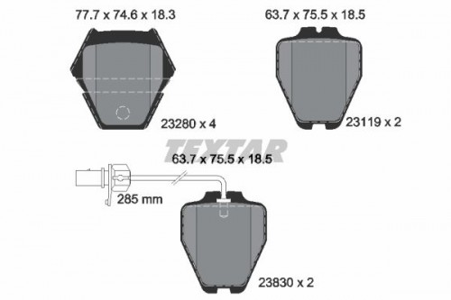 Remblokken set TEXTAR