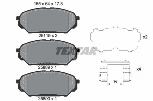 Remblokken set TEXTAR