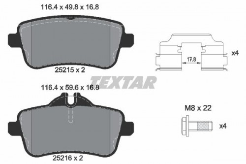 Remblokken set TEXTAR