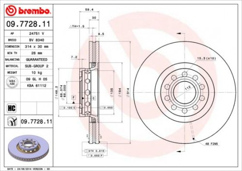 Remschijf BREMBO