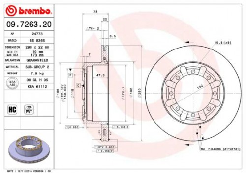 Remschijf BREMBO