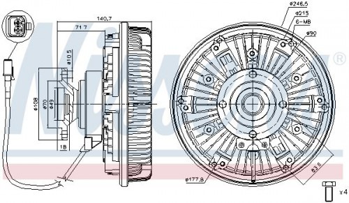 Koppeling, radiateurventilator NISSENS