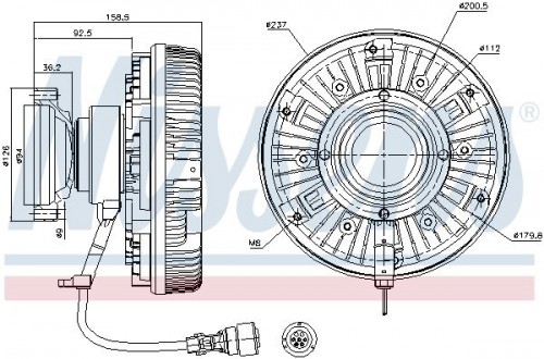 Koppeling, radiateurventilator NISSENS