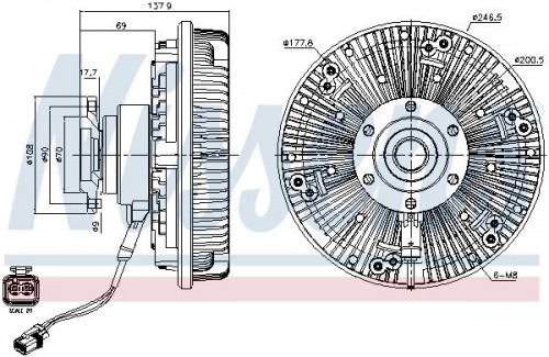 Koppeling, radiateurventilator NISSENS