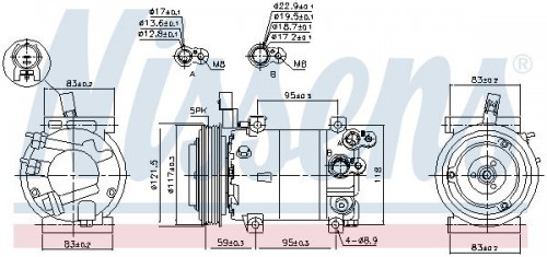 Compressor, airconditioning NISSENS